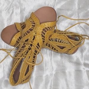 Mustard Yellow Steve Madden Gladiator Style Sandal